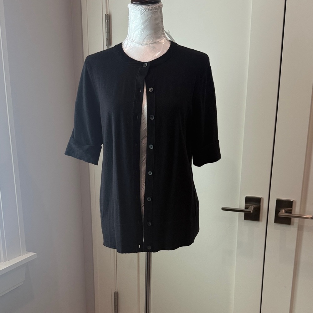 Eddie Bauer Black Christine Elbow Cardigan